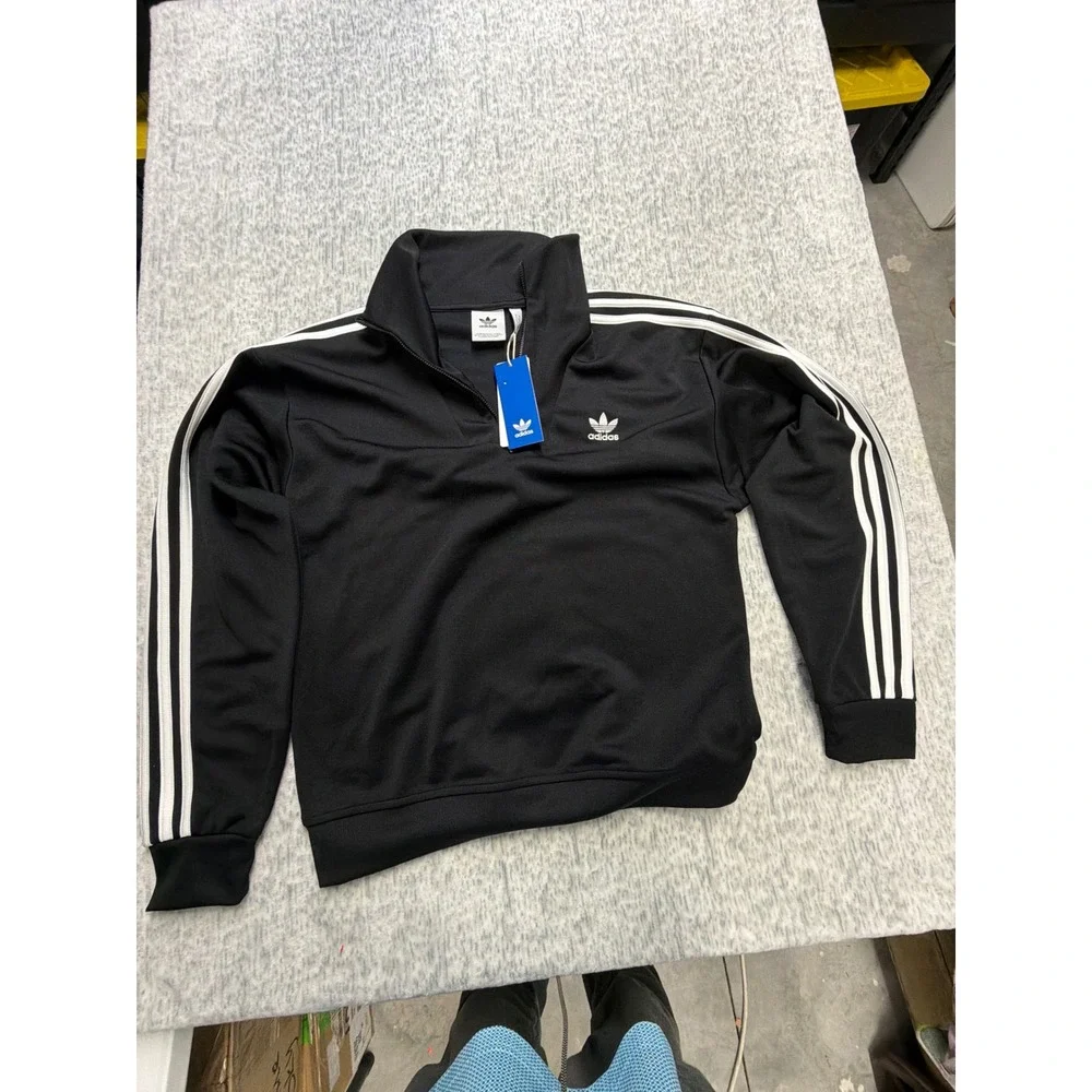 Adidas Originals Mens Funnelneck Track Top‎ Black IZ4803 Quarter Zip Jacket S
